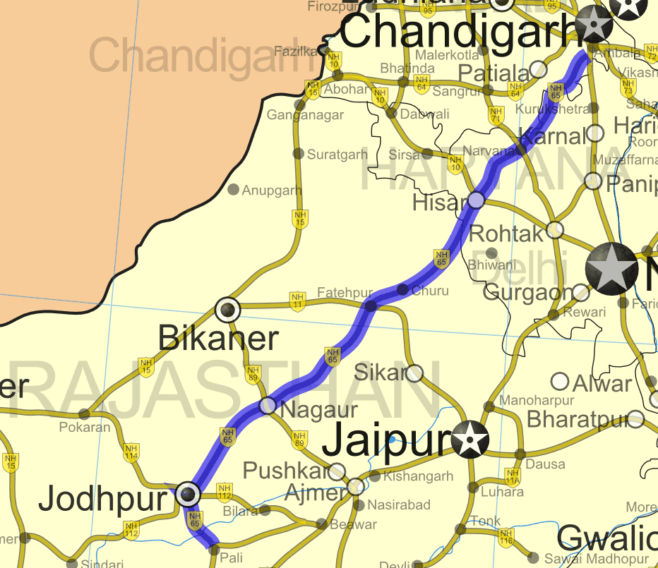 राजस्थान के राष्ट्रीय राजमार्ग (National highway of Rajasthan)