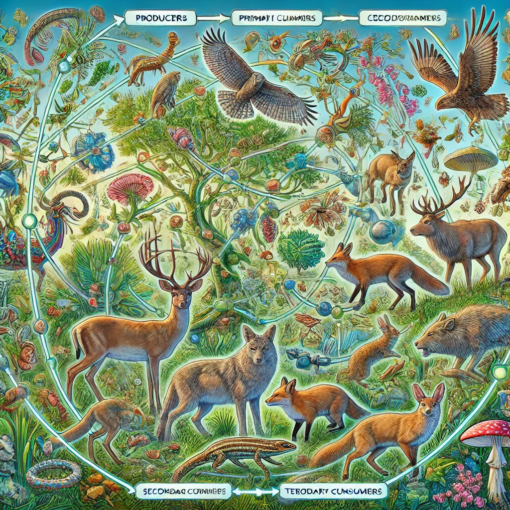 food web and food chain in hindi